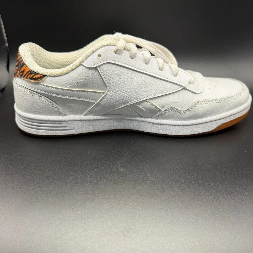 Reebok Women's Club MEMT White Tiger Stripe Tennis Shoes Sneakers Size 8.5